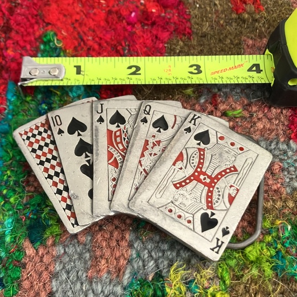 Vintage Royal Flush Belt Buckle - Poker - Picture 3 of 4